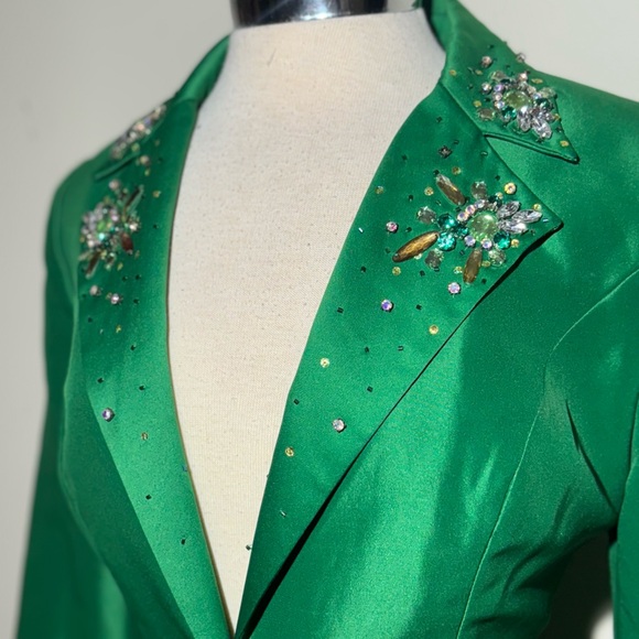 Green Embellished Women's Jacket - Picture 5 of 6